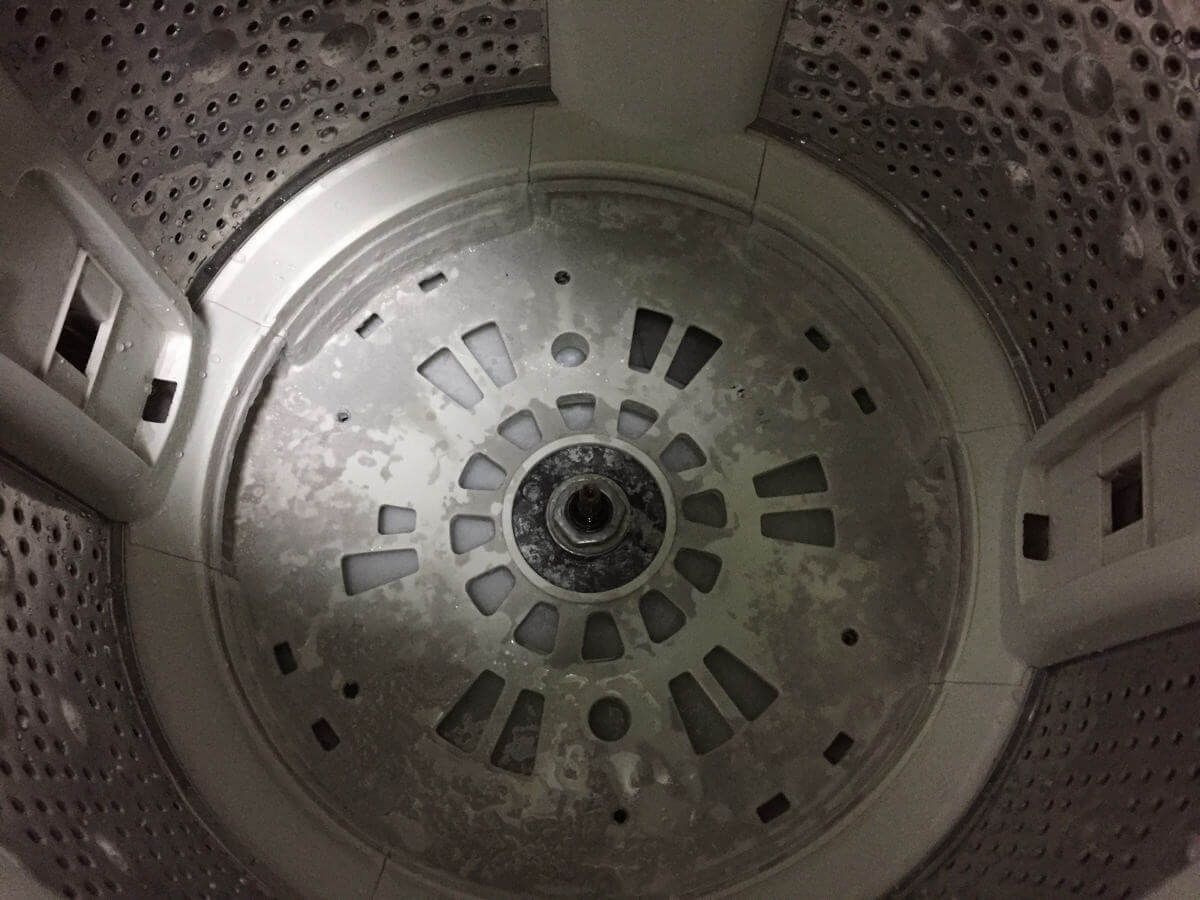 洗濯機のプロペラ下の汚れ